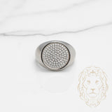 Ring - Silver signet ring with CZ pavé circle - RIS542
