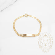 Bracelet - Or 18K jaune barre gravable 5mm & link italiens - BRG616