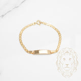 Bracelet - Or 18K jaune barre gravable 5mm & link italiens - BRG616