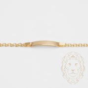 Bracelet - Or 18K jaune barre gravable 5mm & link italiens - BRG616