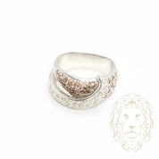 Bague - Or 14K blanc pavé de diamants naturels 0.30CT & diamants champagne 0.60CT - RIGD529