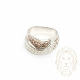 Bague - Or 14K blanc pavé de diamants naturels 0.30CT & diamants champagne 0.60CT - RIGD529