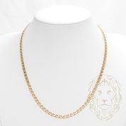 Chaîne - Or 18K tricolore jaune, blanc & rose ancre texturé 4mm - CHG741