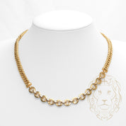 Collier- Or 18K jaune mixte rolo & curb texturé - CHG746