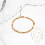 Bracelet - Argent plaqué or perles coupe lune 3mm - BRS376