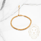 Bracelet - Argent plaqué or perles coupe lune 3mm - BRS376