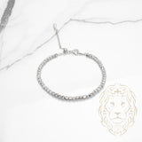 Bracelet - Argent perles coupe lune 3mm - BRS377