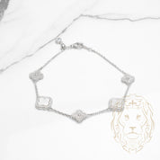 Bracelet - Argent trèfles en nacre & en pierres cz 11mm - BRS379