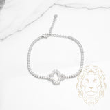 Bracelet - Argent tennis & trèfle en pierres cz - BRS380