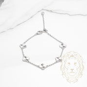 Bracelet - Argent trèfles guillochés 8.5mm - BRS382