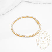 Bracelet - Silver plated gold tennis cz stones 2.5mm - BRS385