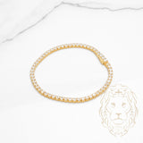 Bracelet - Argent plaqué or tennis pierres cz 2.5mm - BRS385