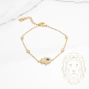 Bracelet - Argent plaqué or main de fatima pavé de cz - BRS389