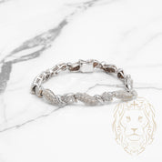 Bracelet - Or 14K blanc motif orné pavé de diamants naturels 1.00CT - BRGD016