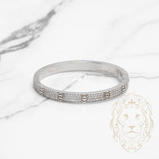 Bracelet jonc - Or 14K blanc amour pavé de diamants lab VVS 4.20CT - BRGL019