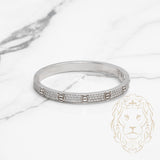 Bracelet jonc - Or 14K blanc amour pavé de diamants lab VVS 4.20CT - BRGL019
