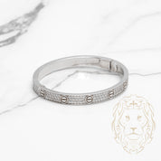 Bracelet jonc - Or 14K blanc amour pavé de diamants lab VVS 4.20CT - BRGL019