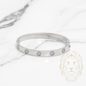 Bracelet jonc - Or 18K blanc amour serti de diamants lab 0.50CT - BRGL020