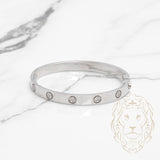 Bracelet jonc - Or 18K blanc amour serti de diamants lab 0.50CT - BRGL020