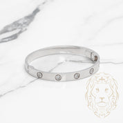 Bracelet jonc - Or 18K blanc amour serti de diamants lab 0.50CT - BRGL020