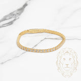 Bracelet - Argent plaqué or tennis pierres cz 3mm - BRS387