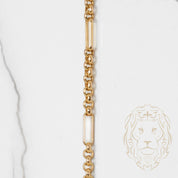 Collier - Or 14K jaune mixte rolo & paperclip 4mm - CHG730