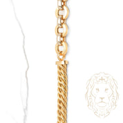 Collier- Or 18K jaune mixte rolo & curb texturé - CHG746