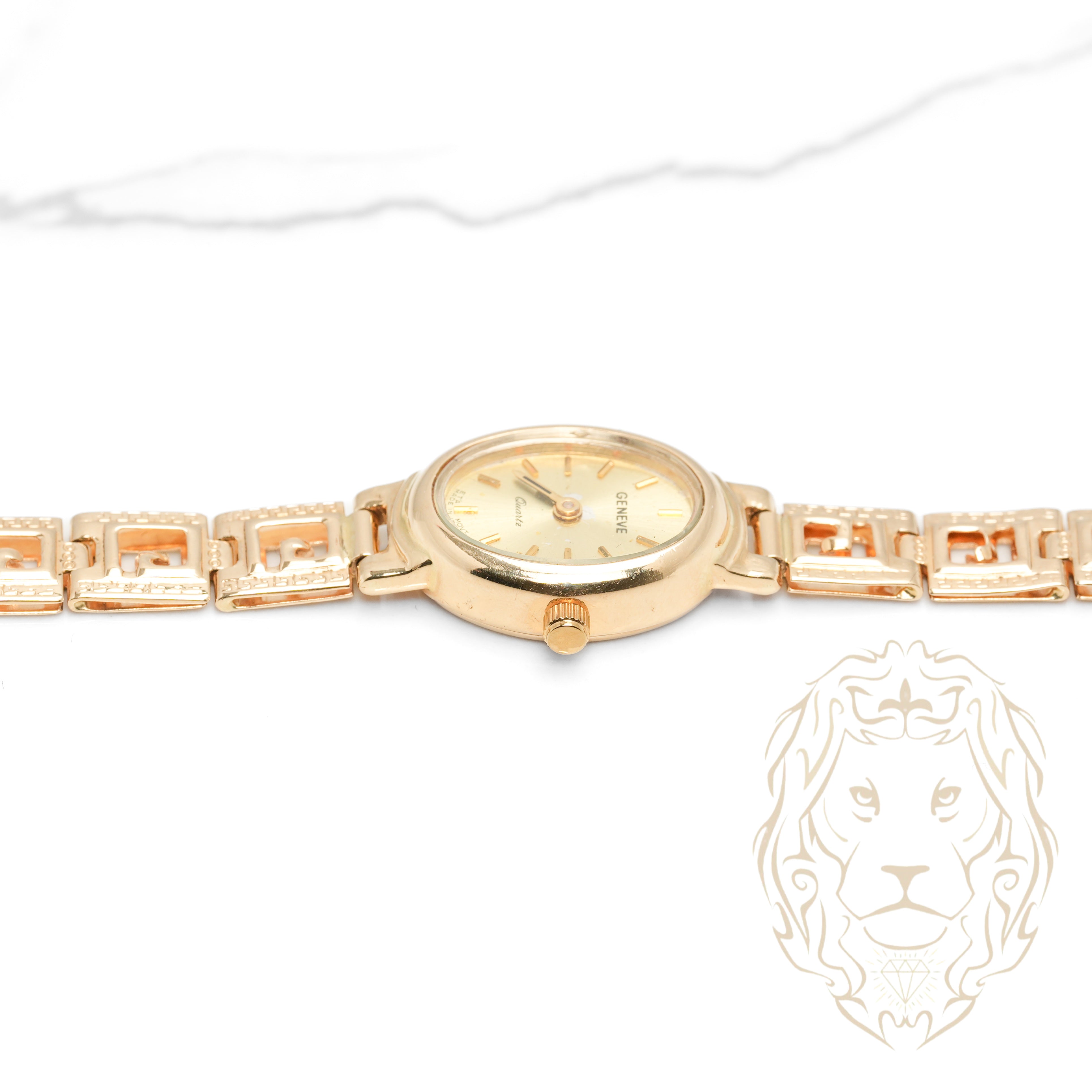 Montre - Or 14K jaune motif médusa 16mm - BRG624