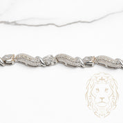 Bracelet - Or 14K blanc motif orné pavé de diamants naturels 1.00CT - BRGD016