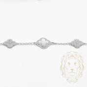 Bracelet - Argent trèfles en nacre & en pierres cz 11mm - BRS379