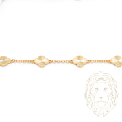 Bracelet - Argent plaqué or trèfles guillochés 8.5mm - BRS381