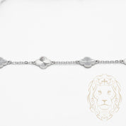Bracelet - Argent trèfles guillochés 8.5mm - BRS382