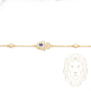 Bracelet - Argent plaqué or main de fatima pavé de cz - BRS389