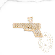 Pendentif - Or 10K jaune glock pavé de cz - PEG731