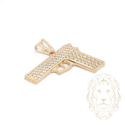 Pendentif - Or 10K jaune glock pavé de cz - PEG731