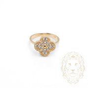 Ring - 10K yellow gold CZ clover - RIG777