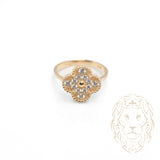 Ring - 10K yellow gold CZ clover - RIG777
