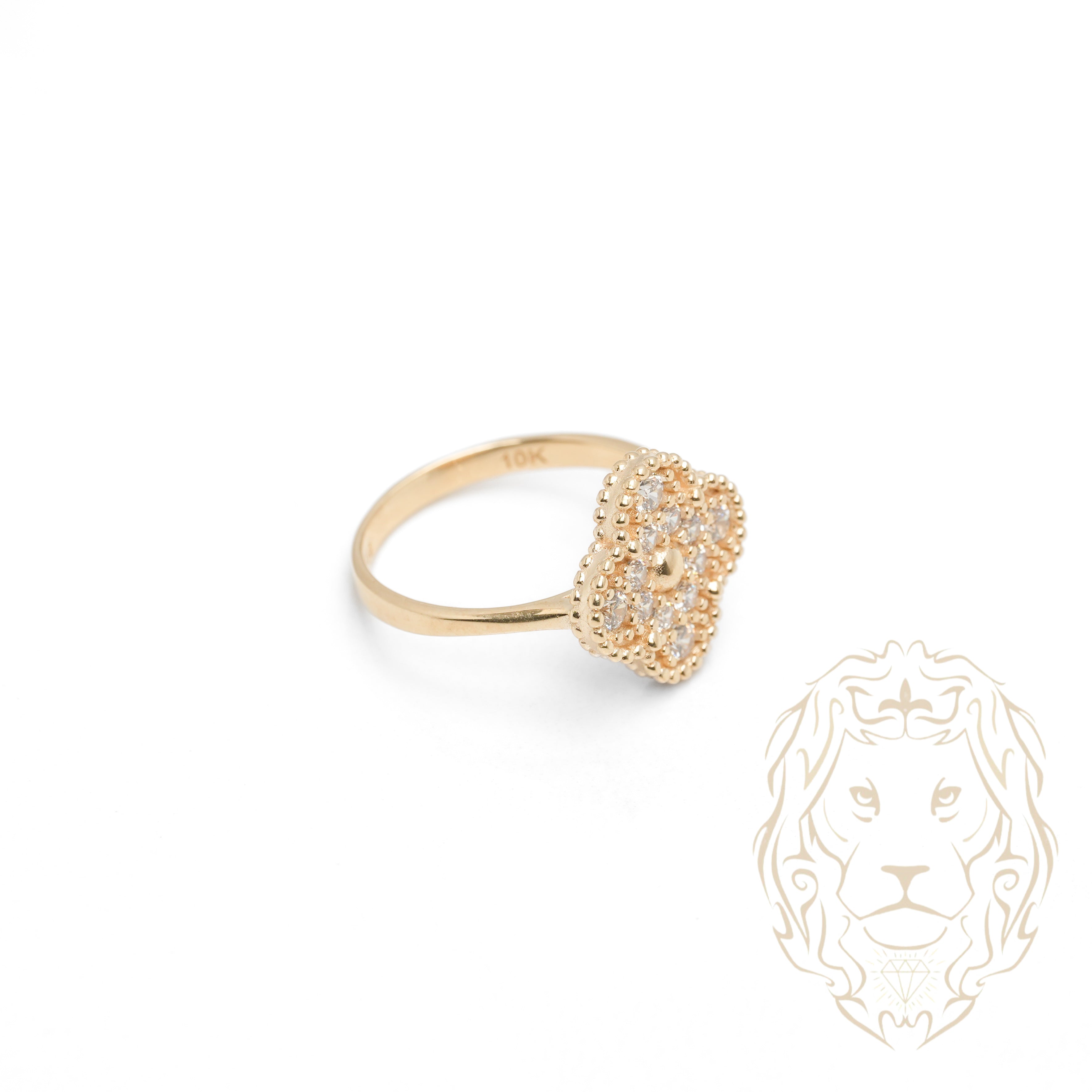 Ring - 10K yellow gold CZ clover - RIG777
