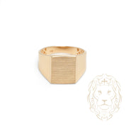 Bague - Or 10K jaune signet rectangulaire finition brossé - RIG778