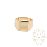 Bague - Or 10K jaune signet rectangulaire - RIG779