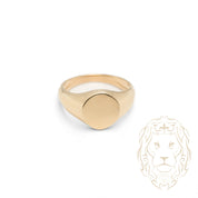 Bague - Or 10K jaune signet cercle - RIG780