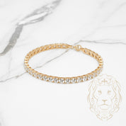 Bracelet - Or 10K jaune tennis pierres cz coupe rond 4.25mm - BRG641