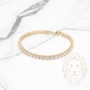 Bracelet - Or 10K jaune tennis pierres cz coupe rond 3.7mm - BRG640