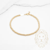 Bracelet - Or 10K jaune perles polies 3mm - BRG645