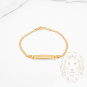 Bracelet - Or 10K jaune barre gravable 5mm & marin - BRG648