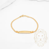 Bracelet - Or 10K jaune barre gravable 5mm & marin - BRG648