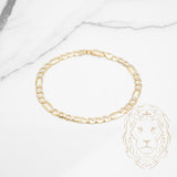Bracelet - Or 10K deux tons jaune & blanc figaro coupe diamant 4.75mm - BRG654