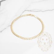 Bracelet - Or 10K jaune curb biseauté 4mm - BRG659