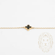 Bracelet - Or 18K jaune trèfles noires 6.5mm - BRG642