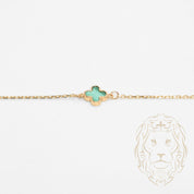 Bracelet - Or 18K jaune trèfles verts 6.5mm - BRG643